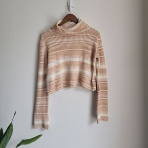 UO knit striped sweater cream & white